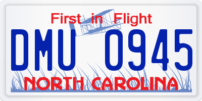 NC license plate DMU0945