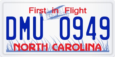 NC license plate DMU0949