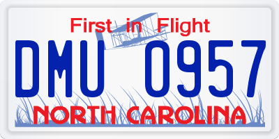 NC license plate DMU0957