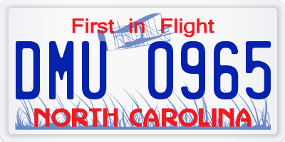 NC license plate DMU0965