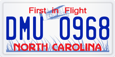 NC license plate DMU0968