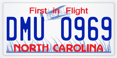 NC license plate DMU0969