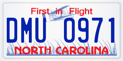 NC license plate DMU0971