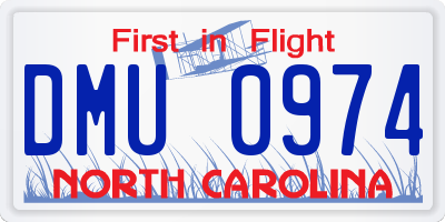 NC license plate DMU0974