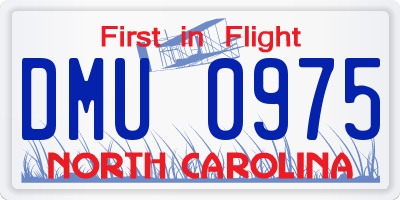NC license plate DMU0975