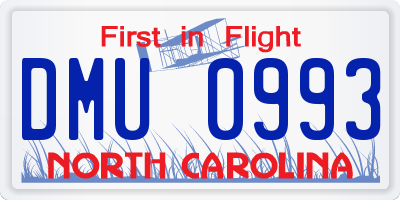 NC license plate DMU0993