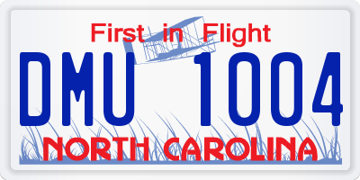 NC license plate DMU1004