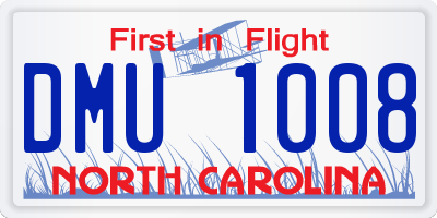 NC license plate DMU1008