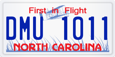 NC license plate DMU1011