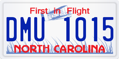 NC license plate DMU1015