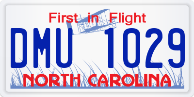 NC license plate DMU1029