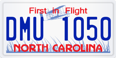 NC license plate DMU1050