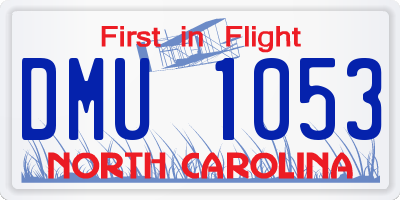 NC license plate DMU1053