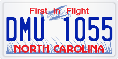 NC license plate DMU1055