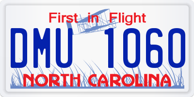 NC license plate DMU1060