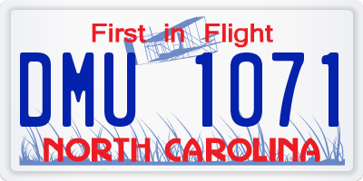 NC license plate DMU1071