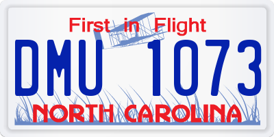 NC license plate DMU1073