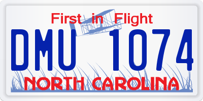 NC license plate DMU1074