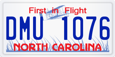 NC license plate DMU1076
