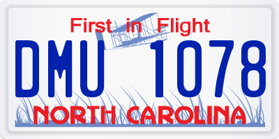 NC license plate DMU1078