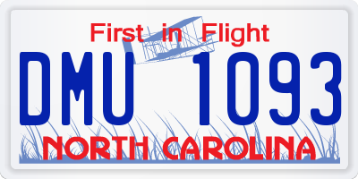 NC license plate DMU1093