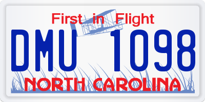 NC license plate DMU1098