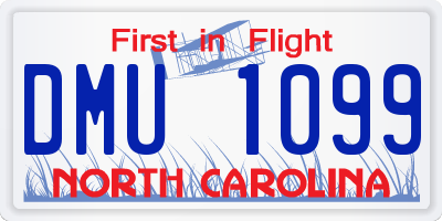 NC license plate DMU1099