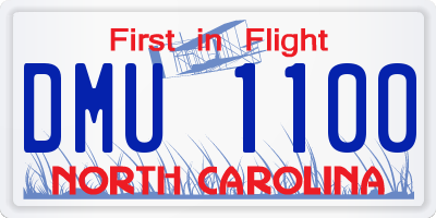 NC license plate DMU1100