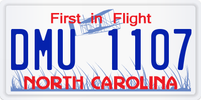 NC license plate DMU1107
