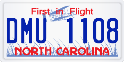 NC license plate DMU1108