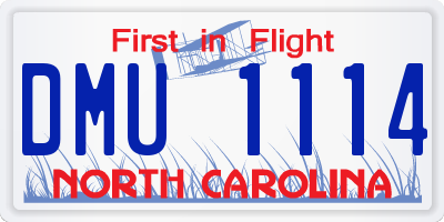 NC license plate DMU1114