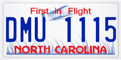 NC license plate DMU1115