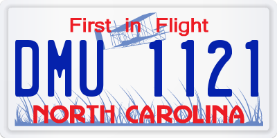 NC license plate DMU1121