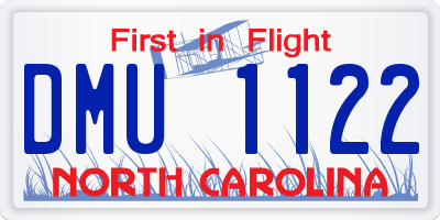 NC license plate DMU1122