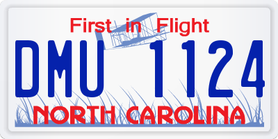 NC license plate DMU1124