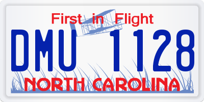 NC license plate DMU1128