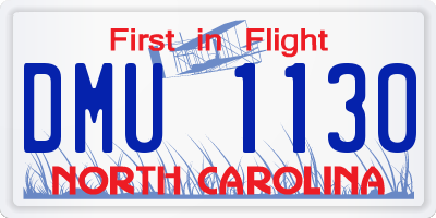NC license plate DMU1130