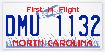 NC license plate DMU1132