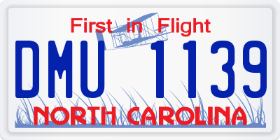 NC license plate DMU1139