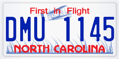 NC license plate DMU1145