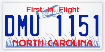 NC license plate DMU1151