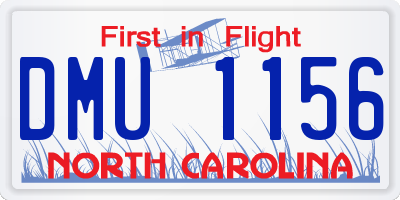 NC license plate DMU1156
