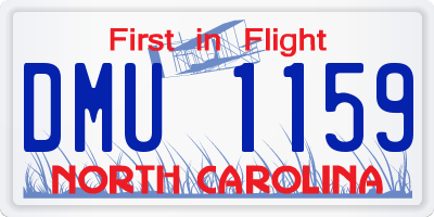 NC license plate DMU1159