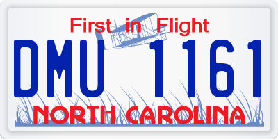 NC license plate DMU1161