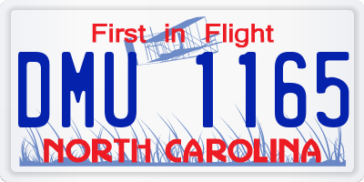 NC license plate DMU1165