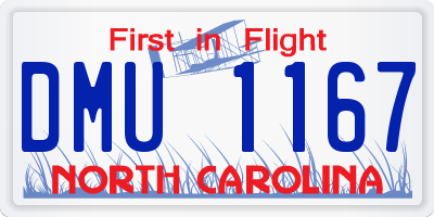 NC license plate DMU1167