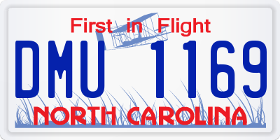 NC license plate DMU1169
