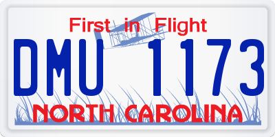 NC license plate DMU1173