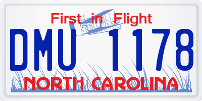 NC license plate DMU1178