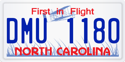 NC license plate DMU1180